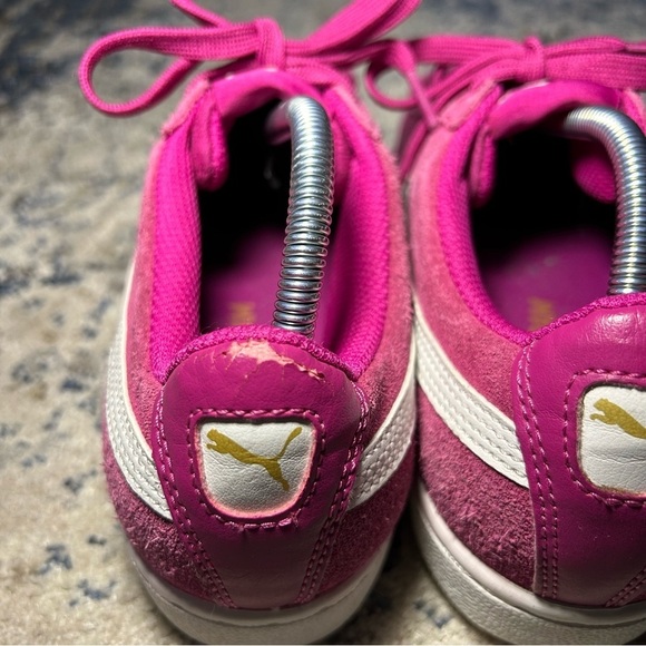 Puma Fuchsia Purple-White Suede Classic Sneakers Size 8 - Picture 9 of 11